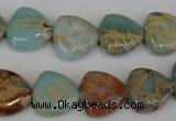 CNS187 15.5 inches 14*14mm triangle natural serpentine jasper beads