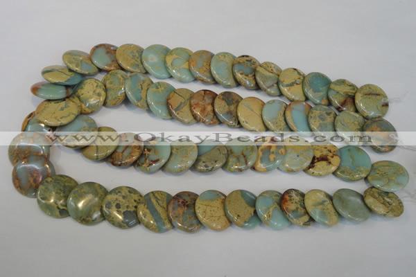 CNS192 15.5 inches 20mm flat round natural serpentine jasper beads