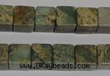 CNS210 15.5 inches 15*15mm cube natural serpentine jasper beads