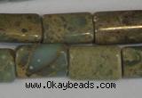 CNS215 15.5 inches 8*12mm flat tube natural serpentine jasper beads