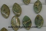 CNS218 Top-drilled 10*18mm marquise natural serpentine jasper beads