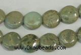 CNS230 15.5 inches 12mm flat round natural serpentine jasper beads