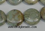 CNS233 15.5 inches 20mm flat round natural serpentine jasper beads