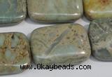 CNS257 15.5 inches 22*30mm rectangle natural serpentine jasper beads