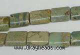 CNS260 15.5 inches 10*14mm flat tube natural serpentine jasper beads