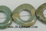 CNS272 15.5 inches 30*30mm heart donut natural serpentine jasper beads