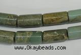 CNS275 15.5 inches 8*16mm tube natural serpentine jasper beads