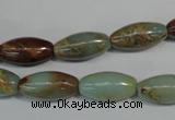 CNS277 15.5 inches 8*16mm rice natural serpentine jasper beads