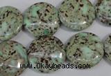 CNS288 15.5 inches 18mm flat round natural serpentine jasper beads