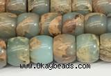 CNS306 15.5 inches 6*8mm rondelle serpentine jasper beads