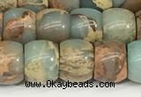 CNS307 15.5 inches 8*10mm rondelle serpentine jasper beads