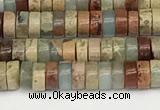 CNS318 15.5 inches 2.5*4mm heishi serpentine jasper beads