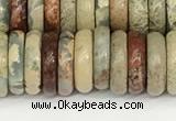 CNS328 15.5 inches 3*10mm rondelle serpentine jasper beads