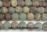 CNS345 15.5 inches 6mm round matte serpentine jasper beads