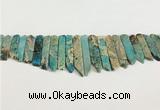 CNS357 Top drilled 8*15mm - 10*60mm sticks serpentine jasper beads