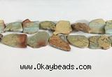 CNS359 25*35mm - 35*45mm freefrom serpentine jasper slab beads