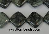 CNS430 15.5 inches 16*16mm diamond natural serpentine jasper beads