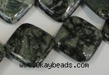 CNS432 15.5 inches 20*20mm diamond natural serpentine jasper beads