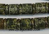 CNS518 15.5 inches 4*14mm rondelle & 12*14mm tube serpentine jasper beads