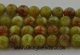 CNS601 15.5 inches 6mm round green dragon serpentine jasper beads