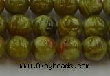 CNS603 15.5 inches 10mm round green dragon serpentine jasper beads