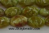 CNS632 15.5 inches 12*16mm oval green dragon serpentine jasper beads