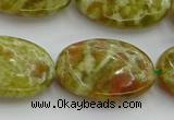 CNS635 15.5 inches 18*25mm oval green dragon serpentine jasper beads