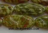 CNS636 15.5 inches 15*30mm oval green dragon serpentine jasper beads