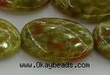 CNS637 15.5 inches 22*30mm oval green dragon serpentine jasper beads