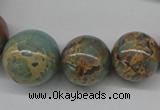 CNS69 15.5 inches 10mm - 22mm round natural serpentine jasper beads