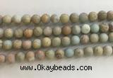 CNS708 15.5 inches 8mm round matte serpentine jasper beads