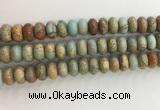 CNS716 15.5 inches 7*12mm rondelle serpentine jasper beads wholesale