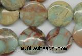 CNS83 15.5 inches 20mm flat round natural serpentine jasper beads