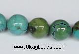 CNT06 16 inches 14mm round natural turquoise beads wholesale