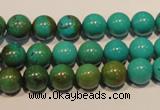 CNT105 15.5 inches 9mm round natural turquoise beads wholesale