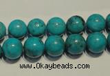 CNT148 15.5 inches 10mm round natural turquoise beads wholesale