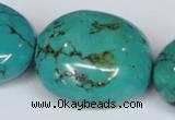 CNT16 16 inches 26-35mm nugget natural turquoise beads wholesale