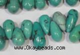 CNT230 Top-drilled 6*12mm - 8*18mm teardrop natural turquoise beads