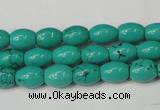 CNT368 15.5 inches 7*10mm rice turquoise beads wholesale