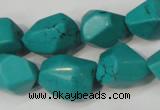 CNT374 15.5 inches 14*18mm faceted nuggets turquoise beads wholesale