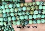 CNT404 15.5 inches 8mm round natural turquoise beads wholesale