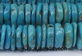 CNT570 15.5 inches 2.5*10mm - 4*10mm disk turquoise gemstone beads