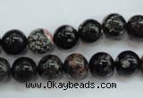 COB170 15.5 inches 10mm round snowflake obsidian beads