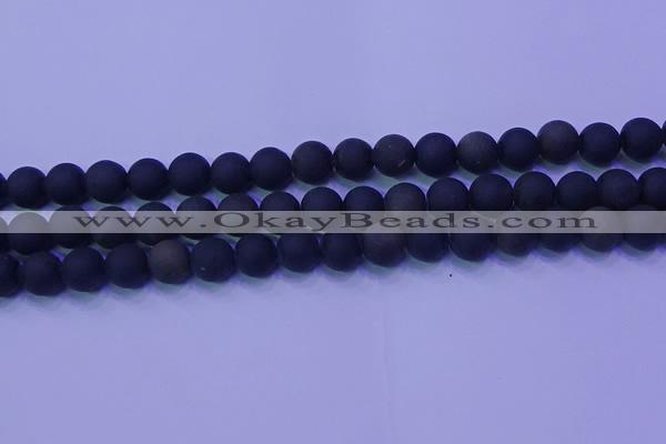 COB279 15.5 inches 8mm round matte golden obsidian beads wholesale