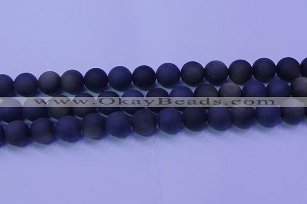 COB281 15.5 inches 12mm round matte golden obsidian beads wholesale