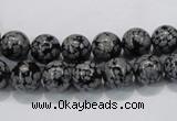 COB52 15.5 inches 8mm round Chinese snowflake obsidian beads