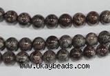 COB551 15.5 inches 6mm round red snowflake obsidian beads wholesale