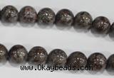 COB553 15.5 inches 10mm round red snowflake obsidian beads wholesale