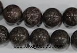 COB556 15.5 inches 16mm round red snowflake obsidian beads wholesale