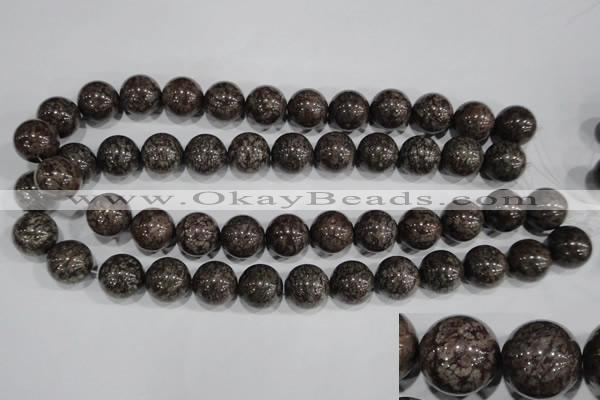 COB556 15.5 inches 16mm round red snowflake obsidian beads wholesale